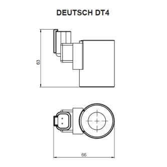 Coil 12VDC 24W fi19 h = 63mm with a diode
